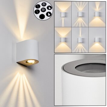 Applique murale d'extérieur Mora LED Blanc, 2 lumières