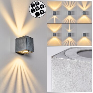 Applique murale d'extérieur Mora LED Nickel mat, 2 lumières