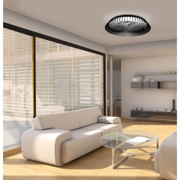 Ventilateur de plafond Mantra HIMALAYA LED Noir, 1 lumière, Télécommandes