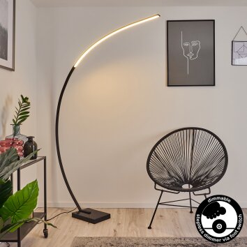 Lampadaire Tobillos LED Noir, 1 lumière