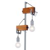 Lampadaire Globo LUDI Gris, Bois foncé, 2 lumières