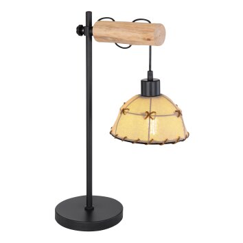 Lampe de table Globo REX Bois clair, Noir, 1 lumière