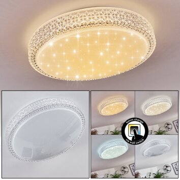 Plafonnier Suno LED Transparent, Blanc, 1 lumière