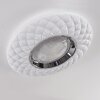 Plafonnier Roseto LED Chrome, Transparent, Blanc, 1 lumière, Télécommandes