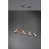 Suspension Trio Gaya Brun foncé, Nickel mat, 4 lumières