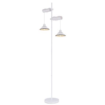 Lampadaire Globo JOWITA Blanc, 2 lumières