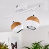 Plafonnier Kotaoa LED Bois clair, Blanc, 2 lumières