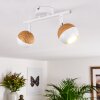 Plafonnier Kotaoa LED Bois clair, Blanc, 2 lumières