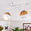 Plafonnier Kotaoa LED Bois clair, Blanc, 2 lumières