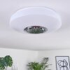 Plafonnier Sambani LED Chrome, Blanc, 1 lumière, Télécommandes, Changeur de couleurs