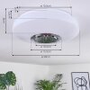 Plafonnier Sambani LED Chrome, Blanc, 1 lumière, Télécommandes, Changeur de couleurs