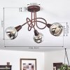 Plafonnier Warga LED Bronze, 3 lumières