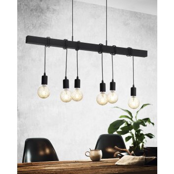 Suspension Eglo TOWNSHEND Noir, 6 lumières