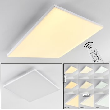 Plafonnier Bankura LED Blanc, 1 lumière, Télécommandes