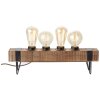 Lampe de table Brilliant Woodhill Bois foncé, Noir, 4 lumières