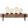 Lampe de table Brilliant Woodhill Bois foncé, Noir, 4 lumières