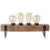 Lampe de table Brilliant Woodhill Bois foncé, Noir, 4 lumières