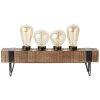 Lampe de table Brilliant Woodhill Bois foncé, Noir, 4 lumières