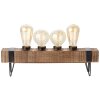 Lampe de table Brilliant Woodhill Bois foncé, Noir, 4 lumières