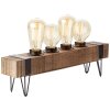 Lampe de table Brilliant Woodhill Bois foncé, Noir, 4 lumières