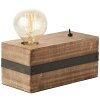 Lampe de table Brilliant Woodhill Bois foncé, Noir, 1 lumière