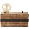 Lampe de table Brilliant Woodhill Bois foncé, Noir, 1 lumière