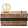 Lampe de table Brilliant Woodhill Bois foncé, Noir, 1 lumière