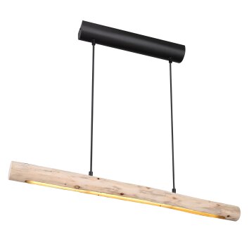 Suspension Globo MELLA LED Bois clair, Noir, 1 lumière