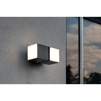 Applique murale d'extérieur Lutec CUBA LED Noir, 2 lumières