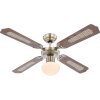 Ventilateur de plafond Globo Champion Vieux laiton, Bois foncé, 1 lumière