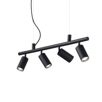 Suspension Ideallux DYNAMITE Noir, 4 lumières