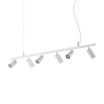 Suspension Ideallux DYNAMITE Blanc, 6 lumières