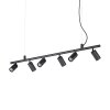 Suspension Ideallux DYNAMITE Noir, 6 lumières