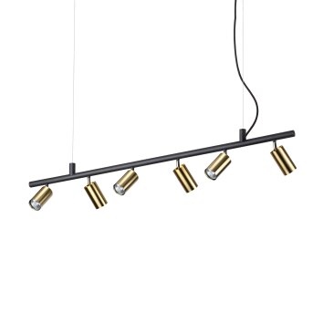 Suspension Ideallux DYNAMITE Noir, 6 lumières