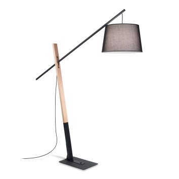 Lampadaire Ideallux EMINENT Bois foncé, Noir, 1 lumière