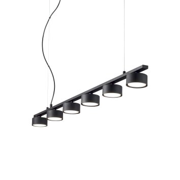 Suspension Ideallux MINOR Noir, 6 lumières