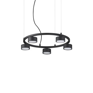 Suspension Ideallux MINOR Noir, 5 lumières