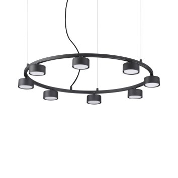 Suspension Ideallux MINOR Noir, 8 lumières