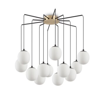 Suspension Ideallux RHAPSODY Laiton, Noir, 12 lumières