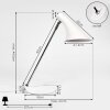 Lampe de table Corralcay Chrome, Blanc, 1 lumière