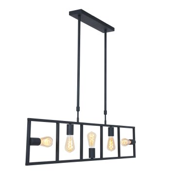 Suspension Steinhauer Racky Noir, 5 lumières