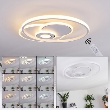 Plafonnier Panchita LED Blanc, 1 lumière, Télécommandes