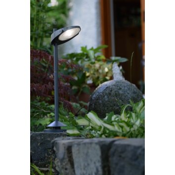 Lampadaire solaire Lutec STACK LED Gris, 3 lumières