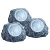 Set de lampes rocaille Globo SOLAR LED Gris, 3 lumières