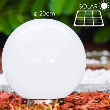 boule lumineuse Solar LED Acier inoxydable, 2 lumières