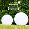 Set de boules lumineuses solaires LED Acier inoxydable, 2 lumières