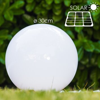 boule lumineuse Solar LED Acier inoxydable, 2 lumières