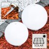 Set de boules lumineuses solaires LED Acier inoxydable, 2 lumières