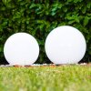 Set de boules lumineuses solaires LED Acier inoxydable, 2 lumières