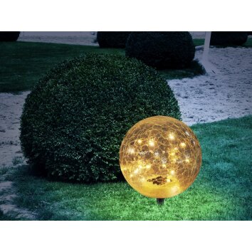 boule lumineuse Globo Solar LED Noir, 30 lumières